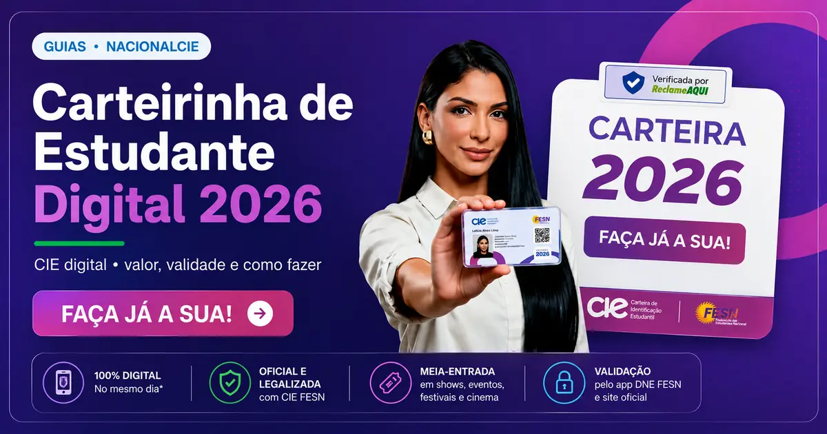 Carteirinha de Estudante Digital 2026: é válida para meia-entrada?