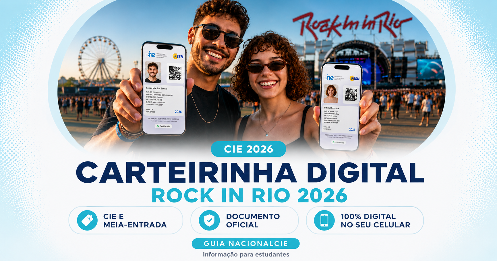 Carteirinha de estudante digital vale no Rock in Rio 2026?