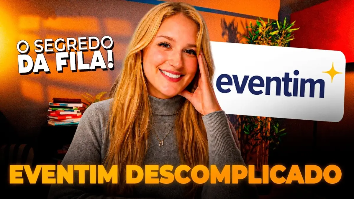 Apresentadora em miniatura de vídeo sobre como comprar ingresso na Eventim