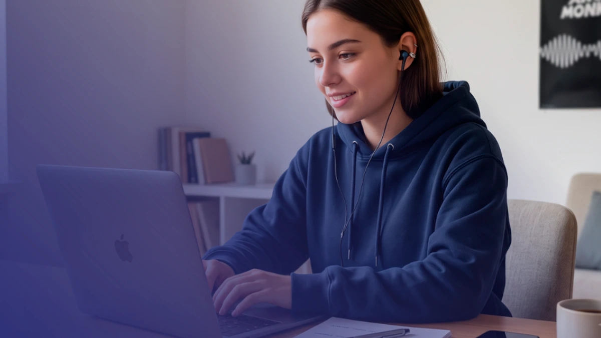 Estudante acessando uma matrícula online pelo notebook
