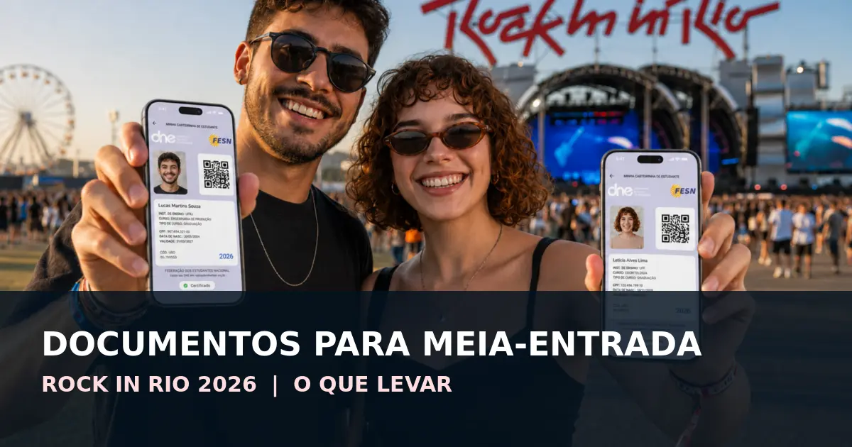 Documentos para meia-entrada no Rock in Rio 2026: o que levar
