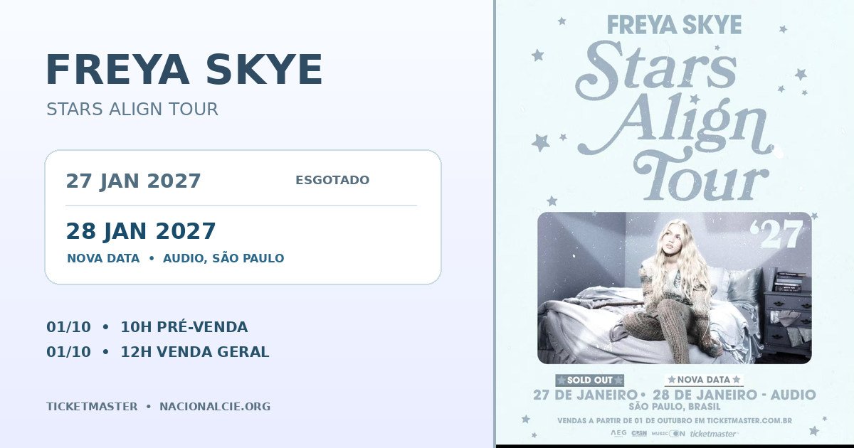 Freya Skye em São Paulo: nova data, ingressos e meia-entrada