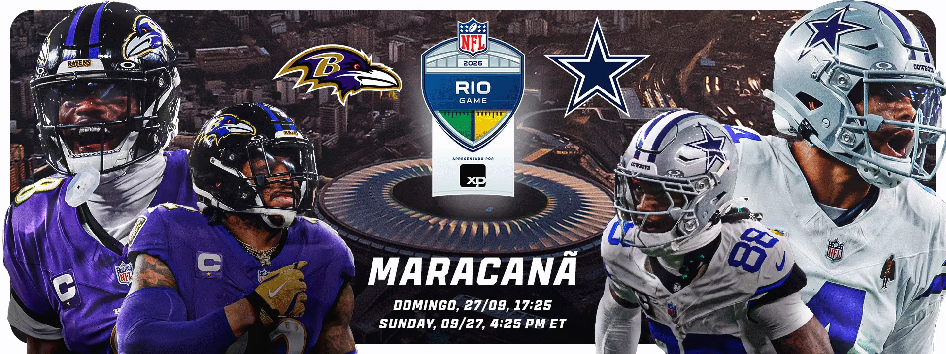 NFL Rio Game 2026: guia para Ravens x Cowboys no Maracanã