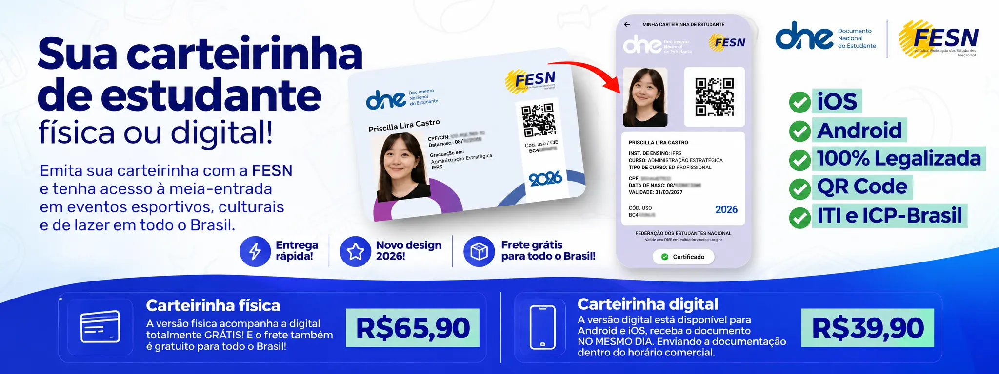 Carteira de Identificação Estudantil NacionalCIE nas versões física e digital