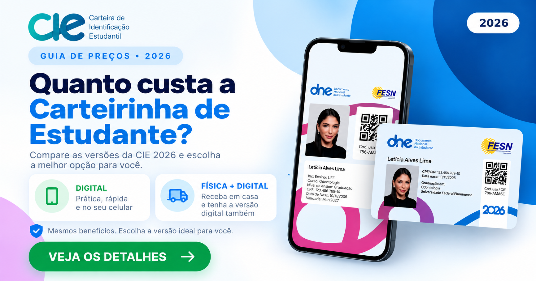 Quanto custa a Carteirinha de Estudante em 2026?
