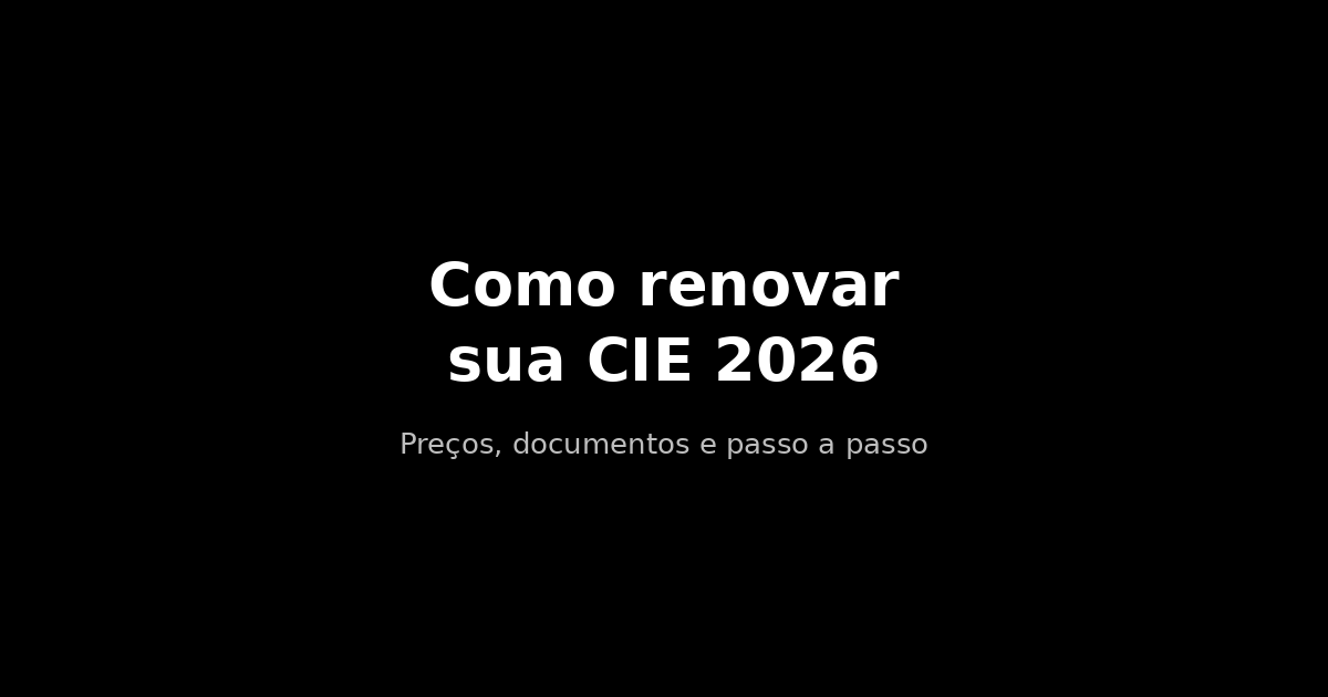 Como renovar a carteirinha de estudante (CIE) em 2026