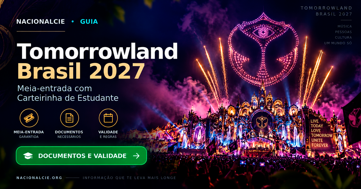 Como pagar meia-entrada no Tomorrowland Brasil 2027 com Carteirinha de Estudante